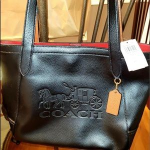 Coach Horse & Carriage Black Leather Tote